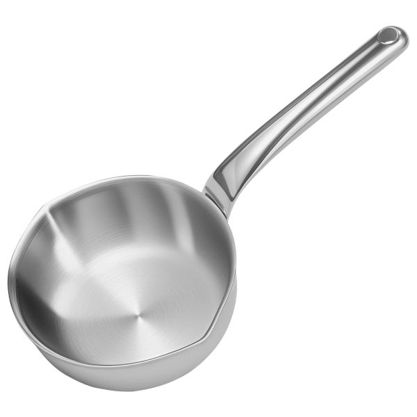 Stainless Steel Milk Pan Multipurpose Easy to Store Stainless Steel Milk Soup Pot Solid Butter Warmer Pot for Warming Soup
