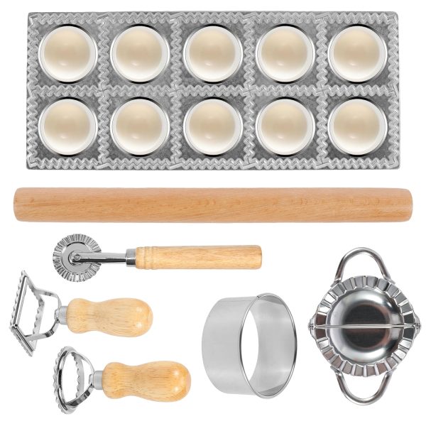 7 Pcs Ravioli Mold Set Practical Pasta Making Kit Efficient Ravioli Cutter Set Convenient Pasta Making Tools Set Multifunctional Pasta Maker Tools for Home and Restaurant Use