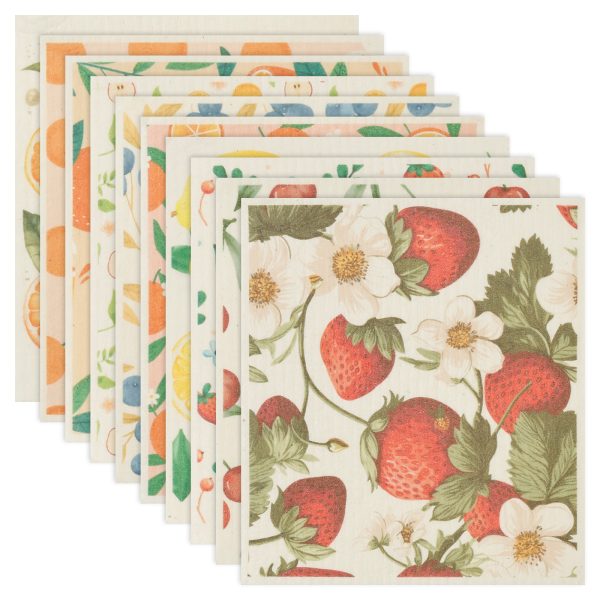 Mouind Kitchen Dishcloth Set, 10"x10" 10-Pack, Pure Cotton Cleaning Dish Towel, Highly Absorbent (Mix Color)