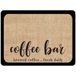Tcwhniev Coffee Mat Hide Stains Rubber Backed Coffee Bar Countertop Mat Waterproof Placemat Kitchen Counter Coffee Bar Accessories