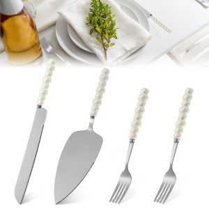 Xiyztok 4PCS Cake Cutting Set for Wedding,Cake Knife and Server Set, Cake Cutter and Pie Spatula, Cutting Spatula and Serving Knife, Perfect for Serving Cake, Pie, Pizza, Dessert, Lasagna