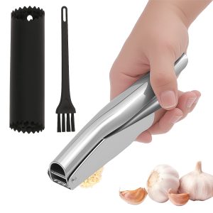 Xiyztok Premium Garlic Crusher No Need to Peel Stainless Steel Professional Mincer Leak Proof Dishwasher Safe Multifunctional Tool for Home Kitchen Use??ACTIVE