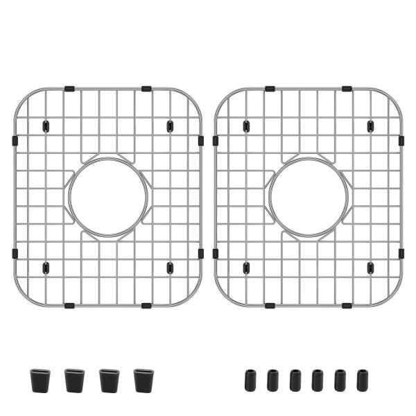 2Pcs Sink Grid Stainless Steel Sink Protectors Effective Protection Drainage Racks with Rubber Padded Feet Easy to Clean Sink Mesh Protectors Suitable for Kitchens