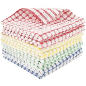 Xiyztok 8Pcs Cotton Dishcloths Kitchens Dish Towels Set Fast Drying Cleaning Washing Cloth Kit Easy to Clean Dish Rag Cloths for Home Use