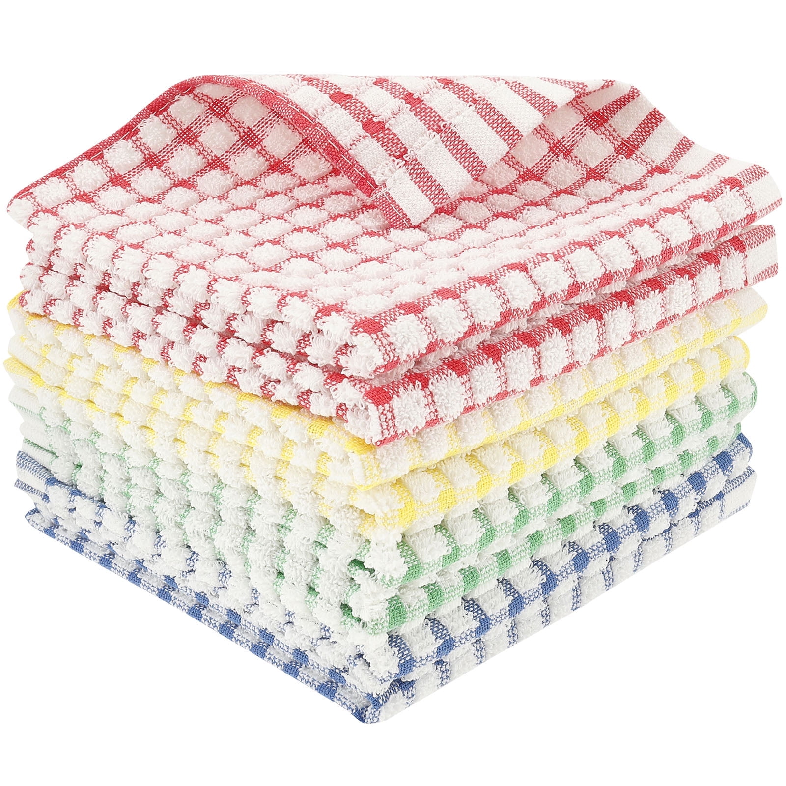 Xiyztok 8Pcs Cotton Dishcloths Kitchens Dish Towels Set Fast Drying Cleaning Washing Cloth Kit Easy to Clean Dish Rag Cloths for Home Use