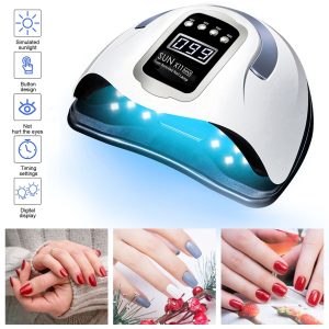 UV LED Nail Lamp, 280W UV Light for Nails, UV Lamp for Gel Nails, UV Nail Dryer LED Light for Gel Polish with 4 Timer Setting, Professional Nail Art Tools with Automatic Sensor