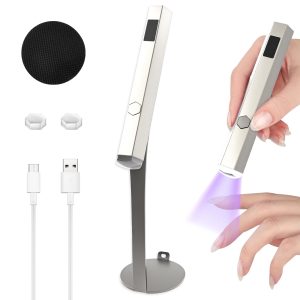 Tcwhniev Mini Nail Lamp Portable Small Nail Curing Light with Stand 3W USB Rechargeable Manicure Dryer Gel Lamp for Manicure Salon Women