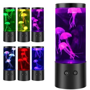 EUWBSSR LED Jellyfish Lamp with 7 Colors Changing USB/Battery Operated Jellyfish Night Light Fantasy Jellyfish Aquarium Lamp Decorative Jellyfish Tank Mood Lights for Home Office