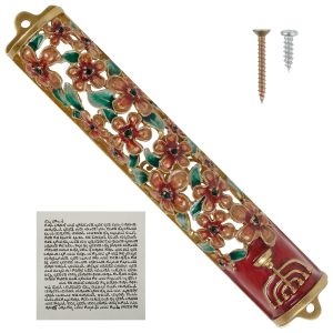 Mezuzah with Scroll for Door, Enamel&Zinc Alloy Blessing Mezuzah for Door, Colored Painted Mezuzah Case Mezuzha Scroll Kosher for Jewish Gifts/Jewish Decor, Christmas, New Year, Easter