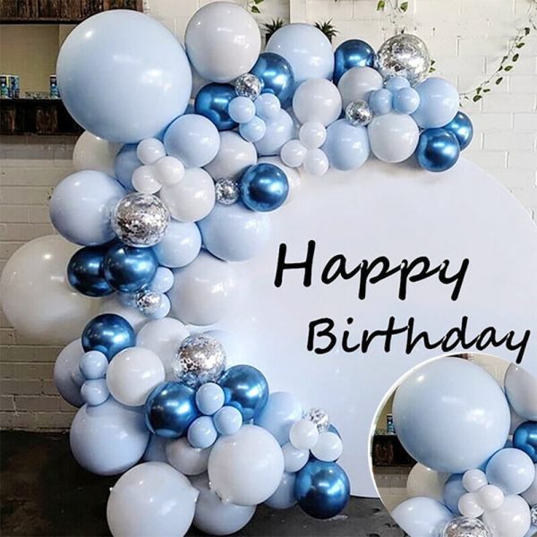 Multi-color Party Decoration Kits, Blue Balloon Arch Set, Birthday Wedding Baby Shower Ballon Kit (103 Pieces)