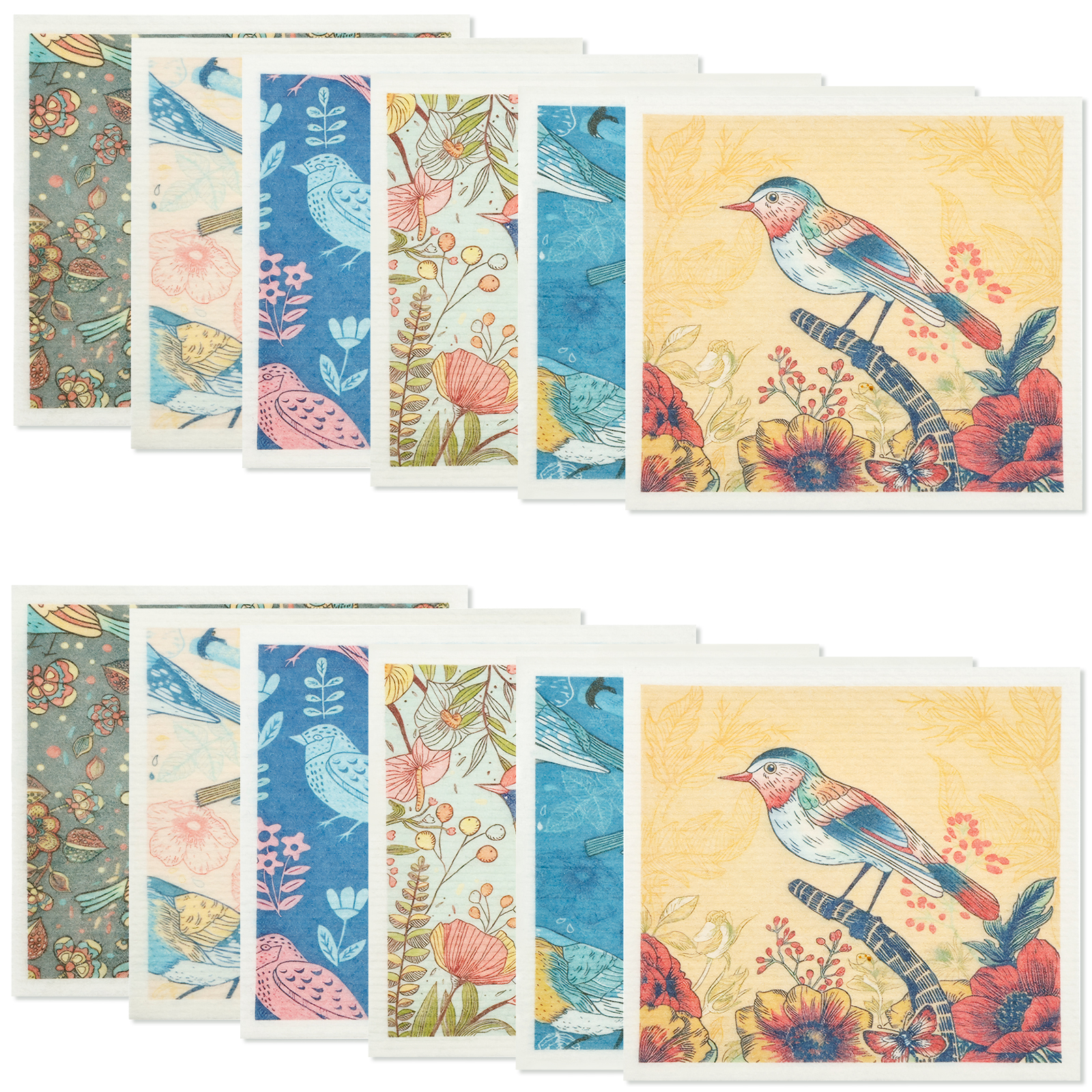 12Pcs Swedish Dishcloths Highly Absorbent Kitchen Dish Cloths Reusable Dish Towels Non Scratch Dish Rags Soft Cotton Cleaning Cloth for Washing Cleaning Scrubbing Kitchen Dishes Bathroom