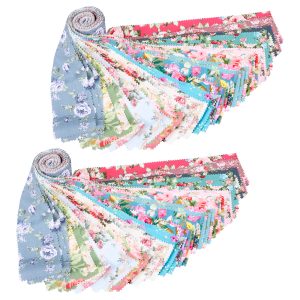 84Pcs Jelly Roll Fabric Strips for Quilting Crafting and Sewing, Soft Cotton for Blanket, Rug, Upholstery, Home Decor