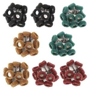 80Pcs Abrasive Wheel 1 Inch 25mm Buffing Polishing Grinding Wheel Mix Set 3mm Shank 120 180 320 400 Grit Buffs Mounted Rotating Polishing Tool for Rotary Tool