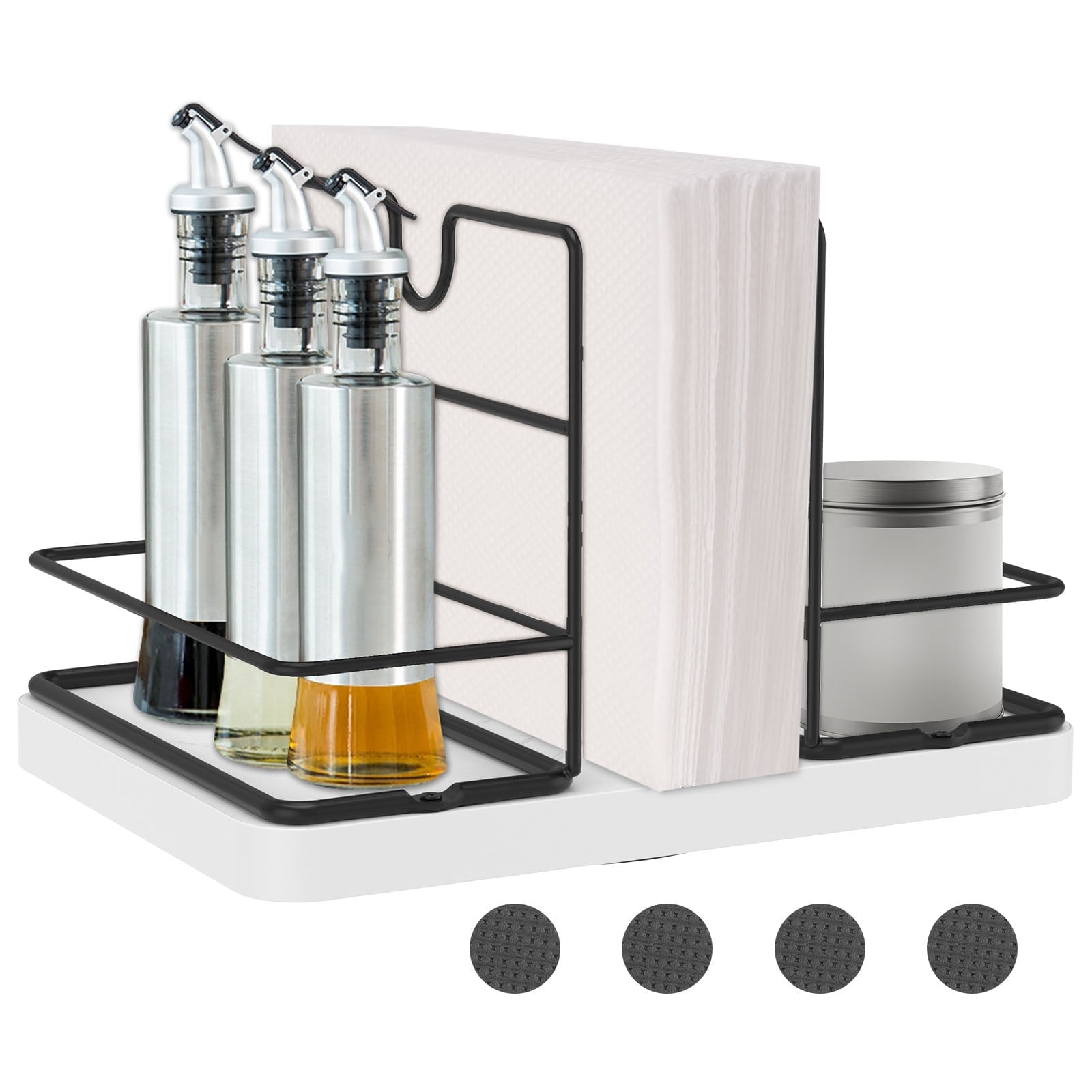 Hvxrjkn Napkin Holder for Table,8.27*6.1*5.51in Caddy Rotatable Napkin Holder Multifunctional Standing Paper Napkin Storage for Dining Table Decor