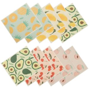Xiyztok 10PCS Swedish Dishcloths,Reusable Kitchen Dishcloth Set,Absorbent Dish Towels Non Scratch Dish Rags Soft Cotton Cleaning Cloth for Washing Cleaning