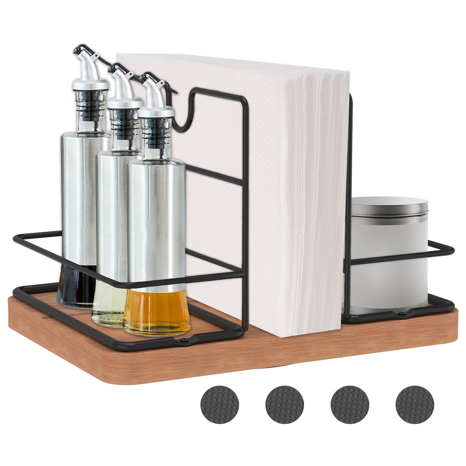 Hvxrjkn Napkin Holder for Table,8.27*6.21*5.51in Caddy Rotatable Napkin Holder Multifunctional Standing Paper Napkin Storage for Dining Table Decor