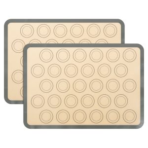 Jetcloudlive 2Pcs Macaron Silicone Baking Mat Non Stick Bread Pan Liner Easy to Clean Bread Baking Sheet Liner for Cookies Pastry, 16.54 × 11.61 inch