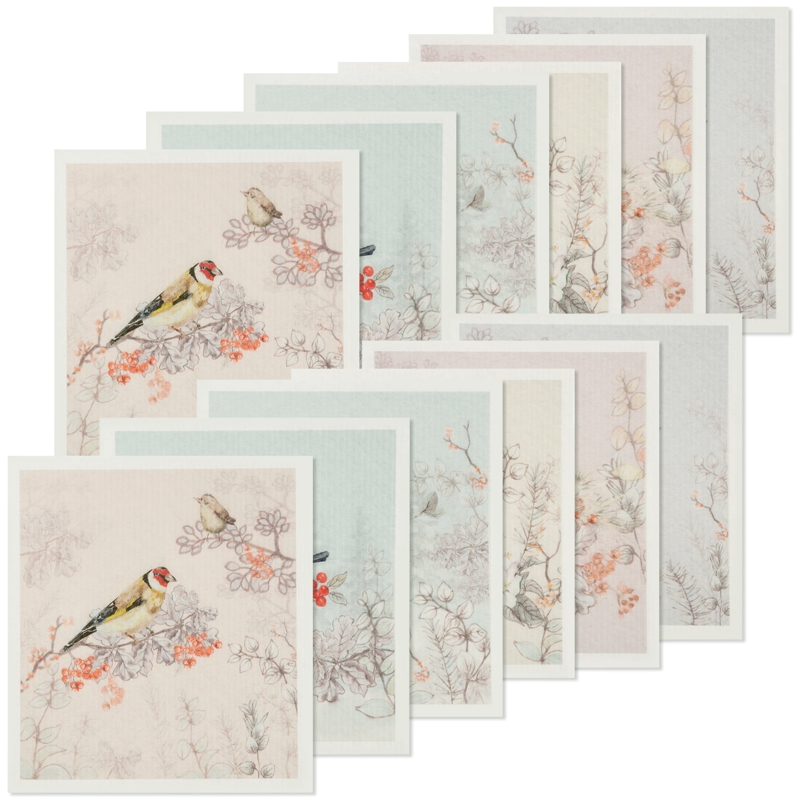 Hvxrjkn 12Pcs Swedish Dishcloths Reusable Kitchen Dish Towels Absorbent Dishcloths Washable Soft Cellulose Sponge Cloths 7.7 x 6.7in Kitchen Wash Rag for Washing Dishes 5