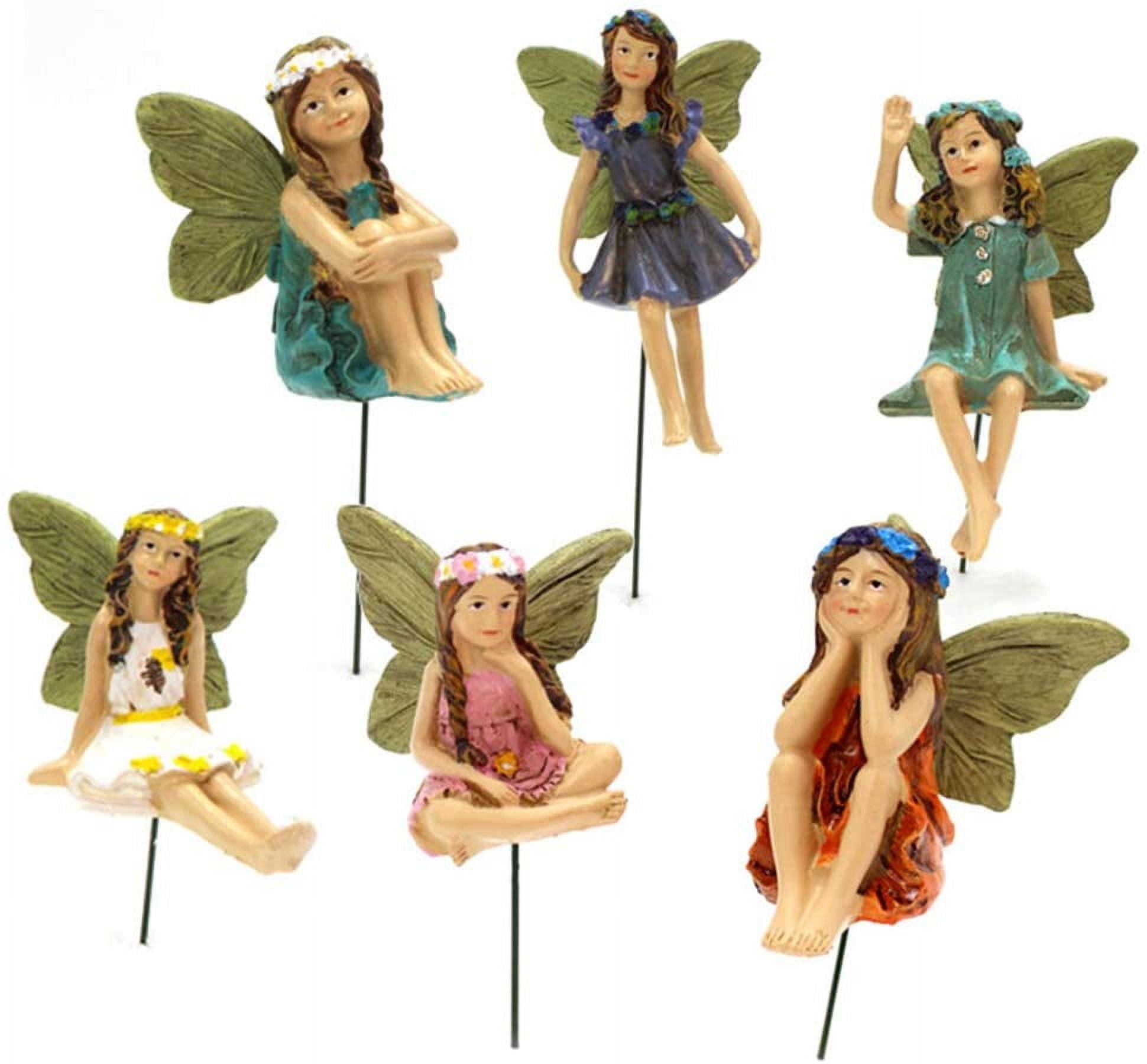 EUWBSSR Miniature Fairies Figurines Accessories-6pack Camping Kit Fairies Flower Pot Resin Fairy Garden Figurines Angel Accessories Ornaments for Outdoor Decor
