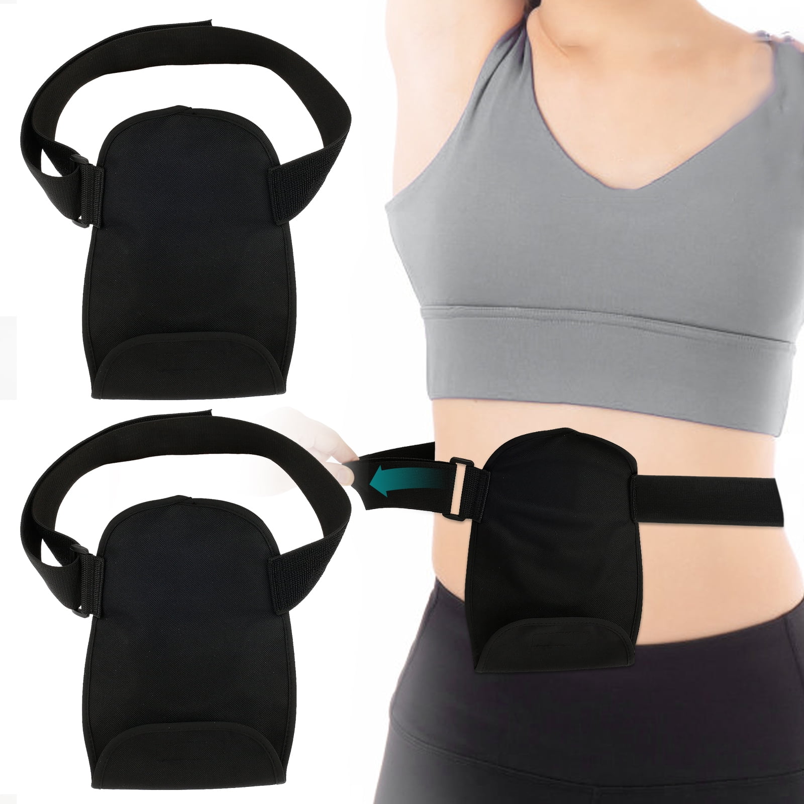 2Pcs Colostomy Bag Covers Waterproof Ostomy Bag Adjustable Ileostomy Bag Reusable Ostomy Pouch Lightweight Stoma Pouch Cover for Women Men Black