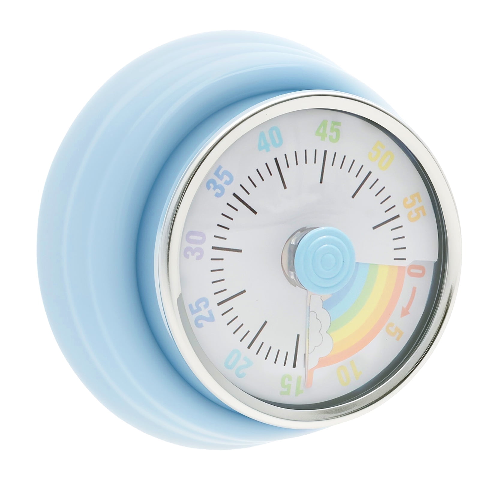 Tcwhniev Visual Timer Large Colorful Dial Strong Magnetic Back Waterproof Mechanical Timer Battery Free for Study Kitchen Countdown