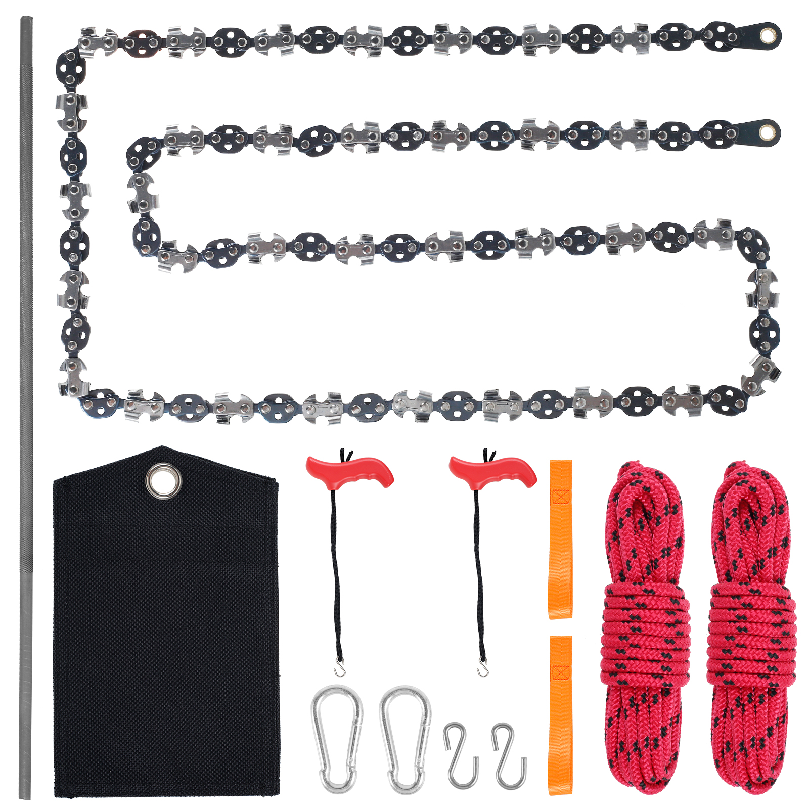 OKYMOTOR 53 Inch Hand Rope Chain Saw Sharp Manual Tree Limb Chain Saw with 68 Teeth Folding Pocket Rope Chainsaw Tree Cutting Tool for Gardening Camping Survival Gear