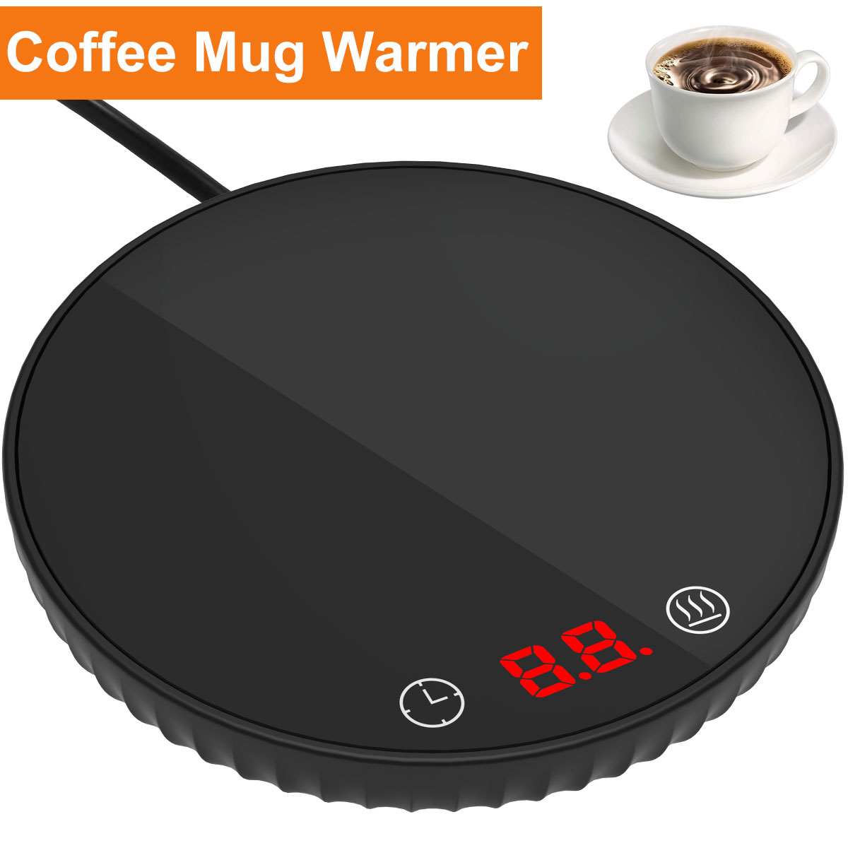 Hvxrjkn Coffee Mug Warmer, Candle Warmer with Auto Shut Off & 2-Temp Settings & 12-Hour Timer for Desk Home Office, Beverage Warmer(No Cup)
