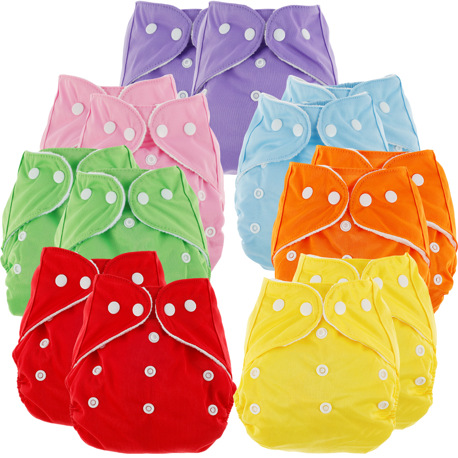 14Pcs Baby Cloth Diapers Reusable Washable Baby Cloth Nappies Adjustable Newborn Cloth Diapers Absorbent Cloth Nappies Comfortable Cloth Diapers Upgraded version - granular fleece
