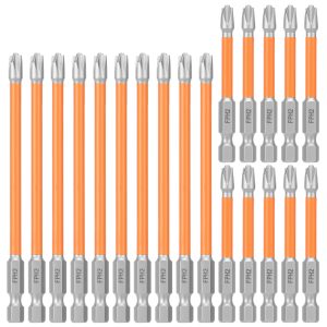 20 Pcs FPH2 Magnetic Screwdriver Bit S2 Alloy Steel Impact Screw Driver Bit Set 1/4'' Hex Shank Screw Driver Drill 2.5inch and 4.3inch Long Screwdriver drill Set for Electrician