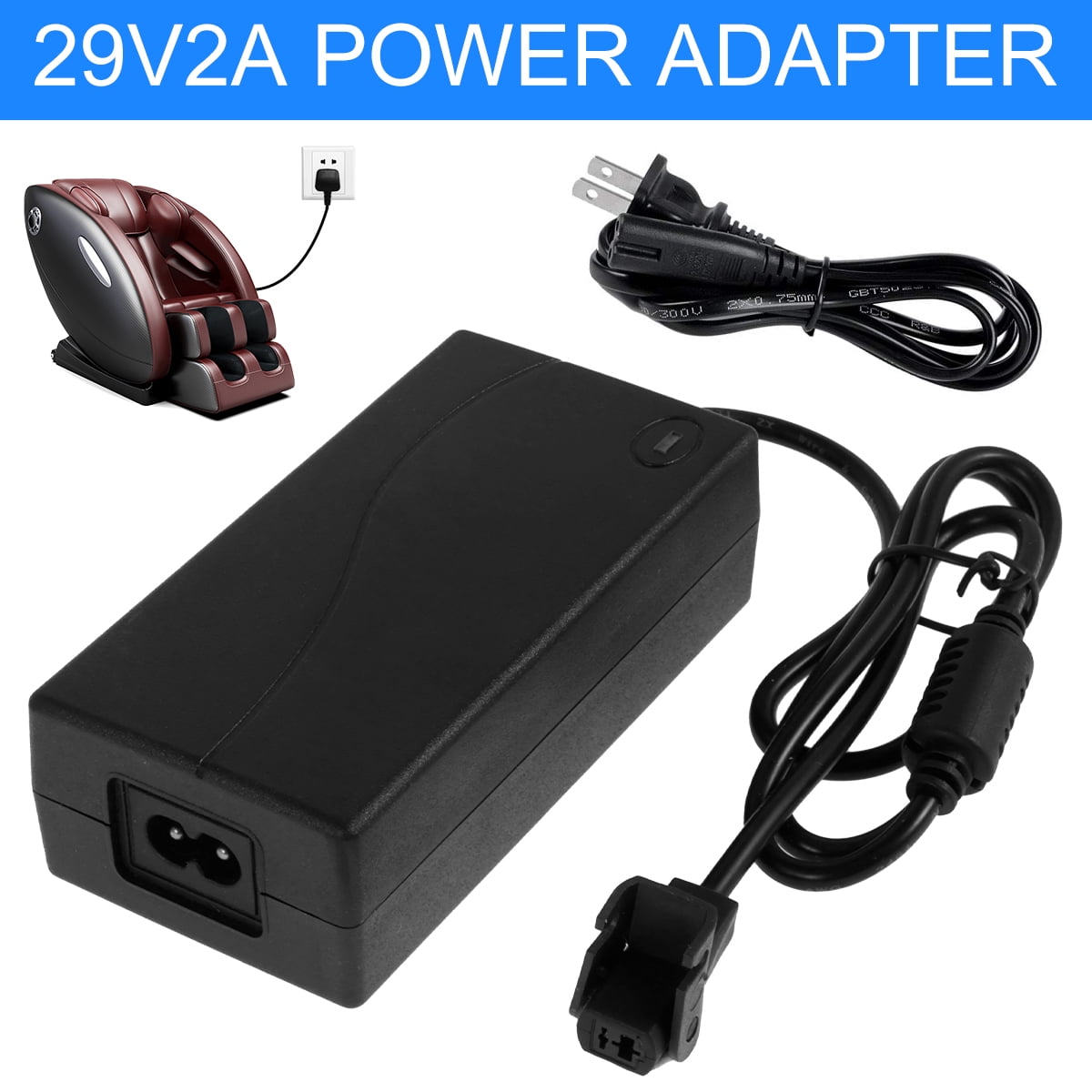 Power Recliner Power Supply,Recliner Power Cord Replacement,AC/DC Switching Power Supply Transformer 29V 2A Adapter with AC Power Cord,Perfect for Lift Chair or Power Recliner Sofa