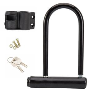 OKYMOTOR Bike U-Lock with Keys Heavy Duty Anti Theft Bicycle Lock for Electric Scooter Mountain Bikes Road Bicycles Doors Home Outdoor Use