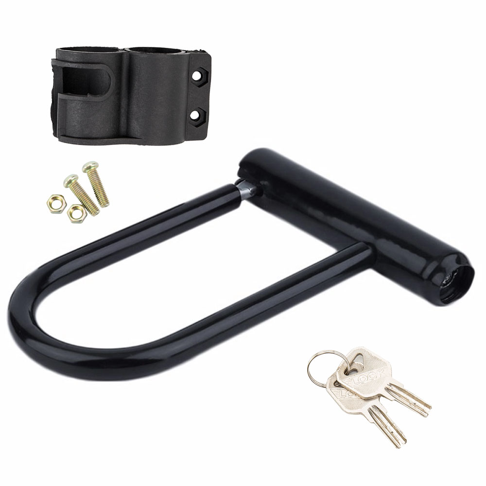 OKYMOTOR Bike U-Lock Heavy Duty Anti Theft Bicycle Lock with Keys Mounting Bracket Secure Lock for Electric Scooter Mountain Bikes Road Bicycles Doors Home Outdoor Use