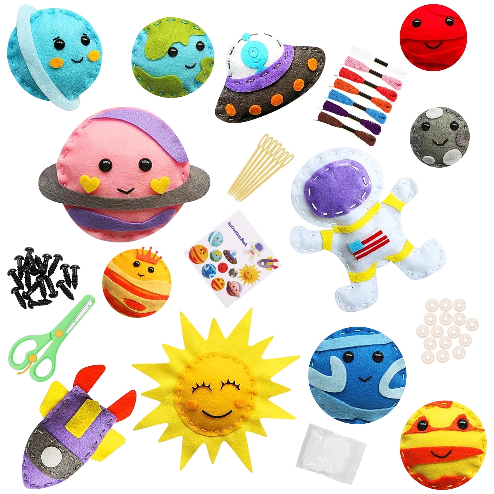 Sewing Kit - Easy to Do Craft Kits for Ages 4-8 - Sewing Crafts - Extra Felt Stickers for Decoration - No Mess with Full Instructions