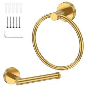 HKJUNFEI Stainless Steel Towel Ring Hand Towel Holder for Bathroom Dressing Room Easy Installation Bathroom Hardware Accessories