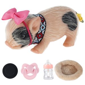 OROMYO Silicone Pig Doll Toy for Kids with Accessories