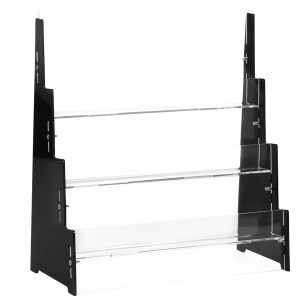 Cards Display Shelf 3 Tiers Acrylic Trading Card Display Clear Acrylic Card Display Shelf Easy Assembly Trading Cards Display Shelf Baseball Card Display Rack for Countertop Store