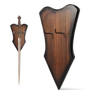 Sword Wall Mount Adjustable Vertical Sword Stand Multifunctional Wood Katana Wall Mount for Displaying Bow Dagger Axe Anime Prop