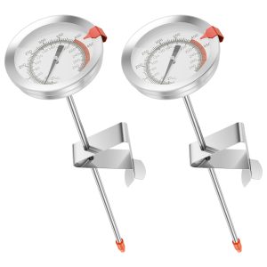 2 Pcs Candy Thermometer with Pot Clip Multifunctional Deep Fry Oil Thermometer for Frying Candy Making Confectionery Chocolate Jam Yogurt