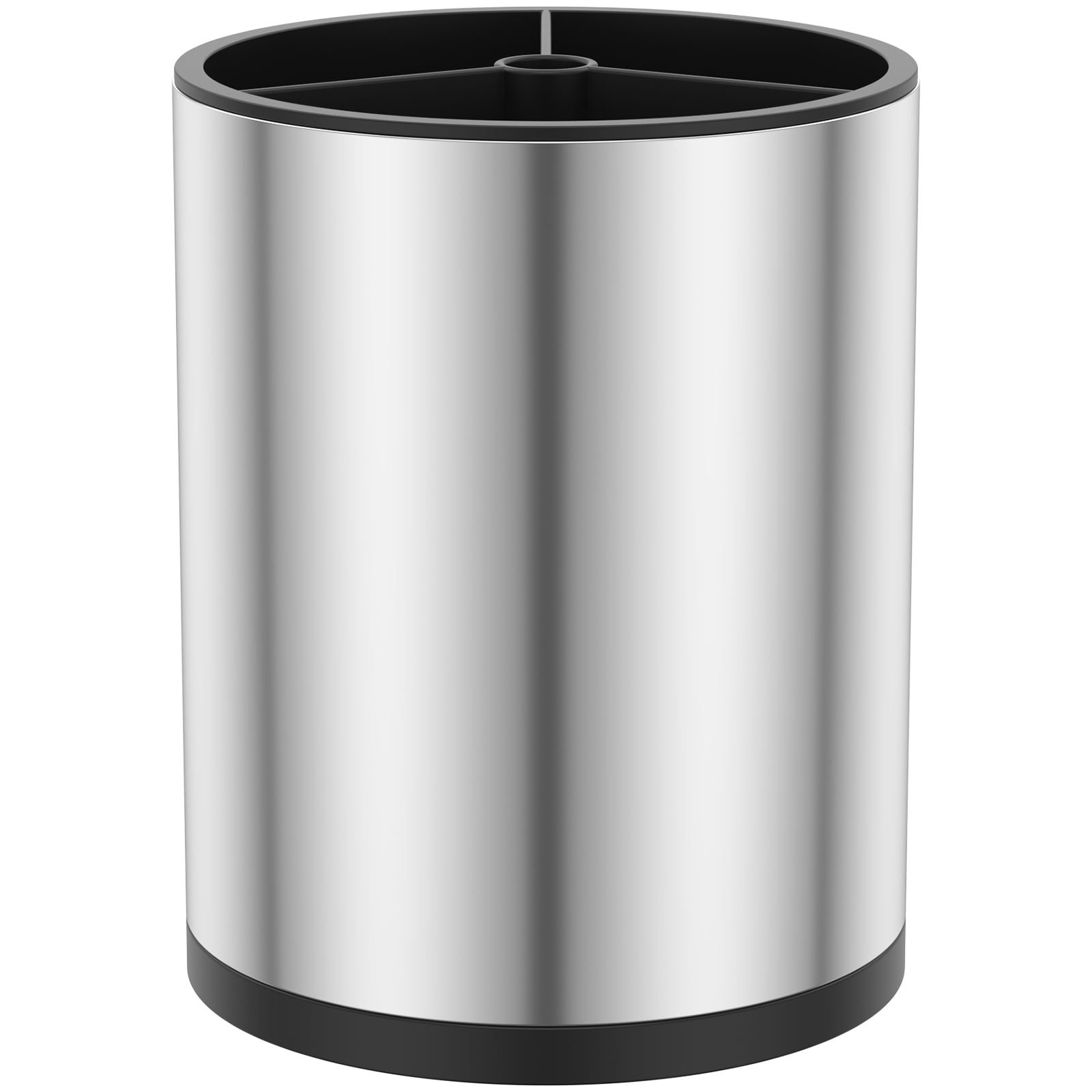 Utensil Holder 360?? Rotating Kitchen Utensil Holder Large Stainless Steel Utensil Organizer Detachable Utensil Caddy 3 Compartments Cutlery Holder for Kitchen Counter