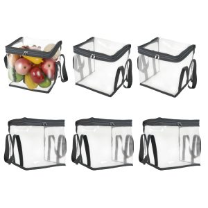 6 Pcs Waterproof Toy Storage Bag Transparent Toy Organizer Box Handheld Plaything Bag Storage with Double Zipper for Children