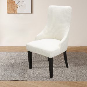 2 Pcs Wingback Side Chair Covers Polyester Dining Chair Slipcovers Stretch Wingback Chair Covers Reusable Wingback Side Chair Slipcover for Dining Room Living Room