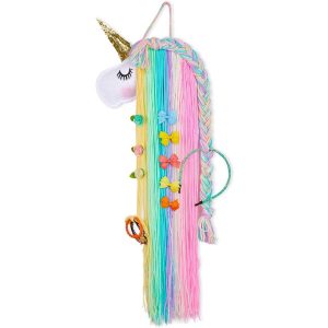 BUTORY Unicorn Hair Clips Organizer for Girls,Wall Hanging Cute Baby Headband Storage Hanger for Girls Room Bedroom Home Decoration