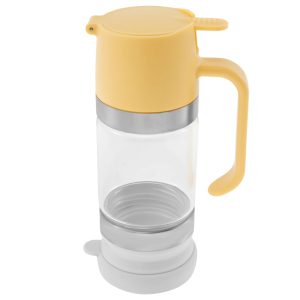 Glass Honey Dispenser with Handle No Drip Honey Dispenser Jar Elegant Syrup Dispenser Multifunctional Maple Syrup Dispenser Convenient Honey Syrup Dispenser for Bread Coffee or Tea