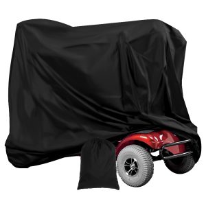 Mobility Scooter Cover Waterproof Wheelchair Storage Cover for Travel Scooter Weather Cover Electric Chair Cover Heavy Duty 190D Oxford Fabric Rain Protector from Dust Dirt Snow Rain Sun Rays