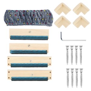 Punch Needle Frame Wood Gripper Strip Frames Square Rug Hooking Frame Easy Assembly Tufting Frame Rug Tufting Frame with Needles for Rug Punch Needle and Embroidery Craft