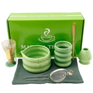7 Pcs Matcha Whisk Set for Beginners Elegant Bamboo Japanese Matcha Tea Making Kit with Whisk Holder Scoop Sifter for Tea Lovers