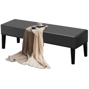 Stretch Bench Cover PU Dining Bench Cover Elegant Bench Protector Slipcover Dustproof Piano Bench Seat Cover Furniture Bench Cushion Cover for Living Room Bedroom Dining Room Hotel
