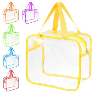 6 Pcs Toy Storage Bags with Zipper and Handle Clear PVC Board Game Storage Large Capacity Toy Organizer Bags Waterproof Toy Bag Reusable Toy Storage for Organizing Board Game