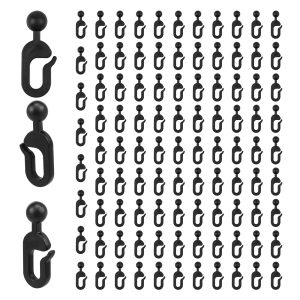100Pcs Plastic Curtain Track Hook Set Easy Install Black Gazebo Curtain Hook Replacement Gazebo Accessories for Hotel Home