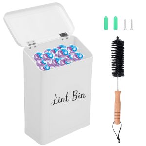 Magnetic Lint Bin Holder with Lid Multipurpose Lint Storage Box Space Saving Container for Laundry Room Organization Decor